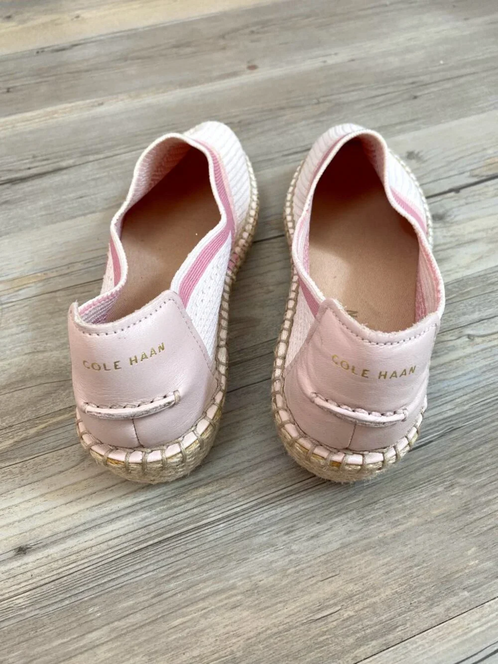 Cole Haan Pink Espadrille Slip-On Shoes Size 6.5